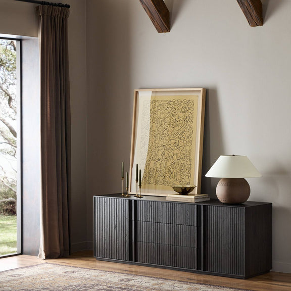 Leo Media Console - Smoked Black