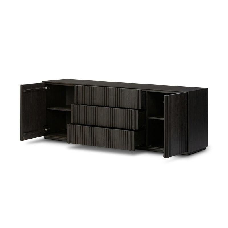Leo Media Console - Smoked Black