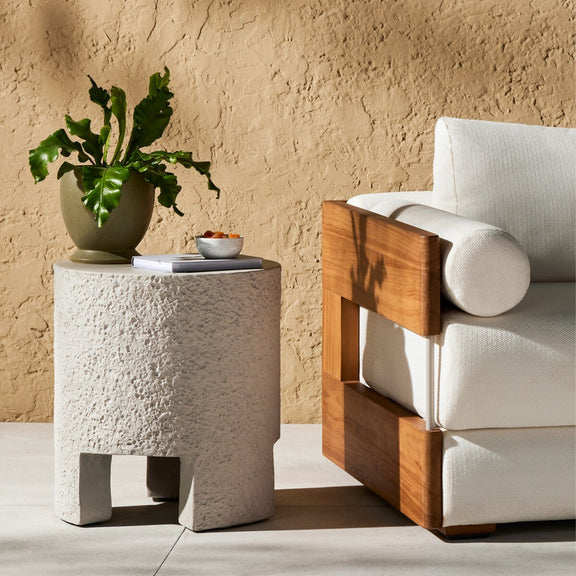 Kember Outdoor End Table - Matte Stone