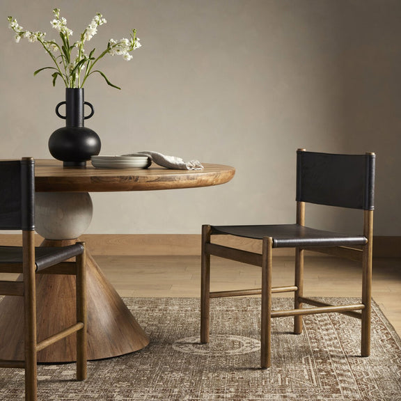 Kena Dining Chair - Sonoma Black & Solid Parawood