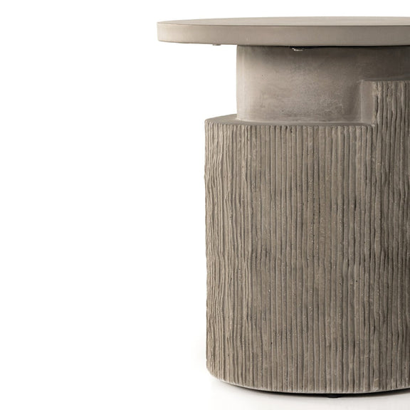 Huron Outdoor End Table - Flint Concrete