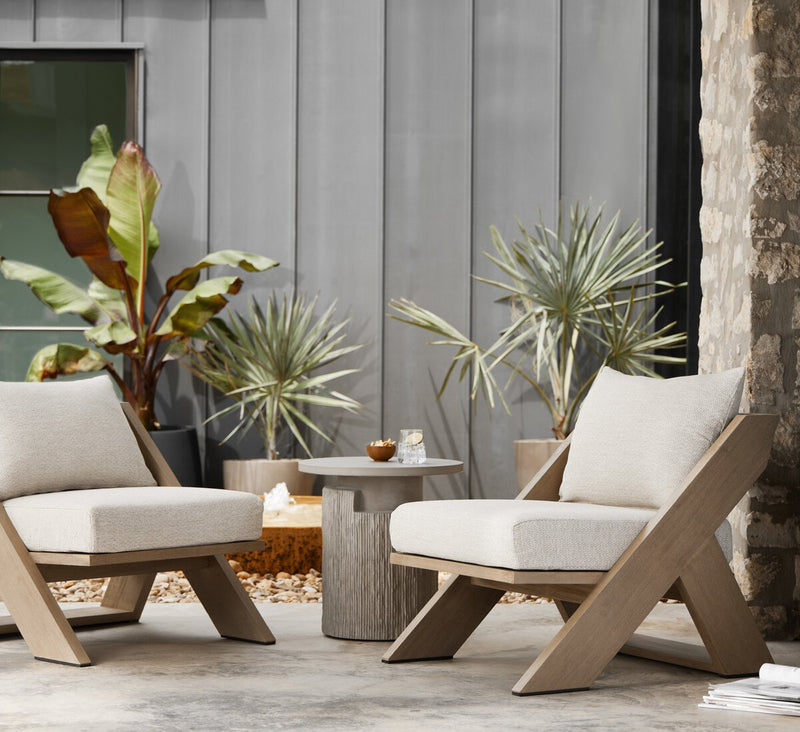 Huron Outdoor End Table - Flint Concrete