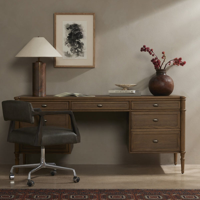 Toulouse Executive Desk - Toasted Oak