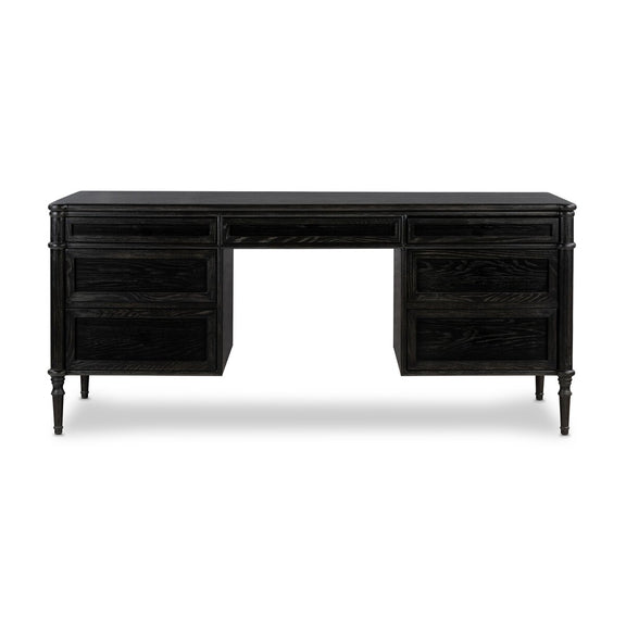 Toulouse Executive Desk - Distressed Black
