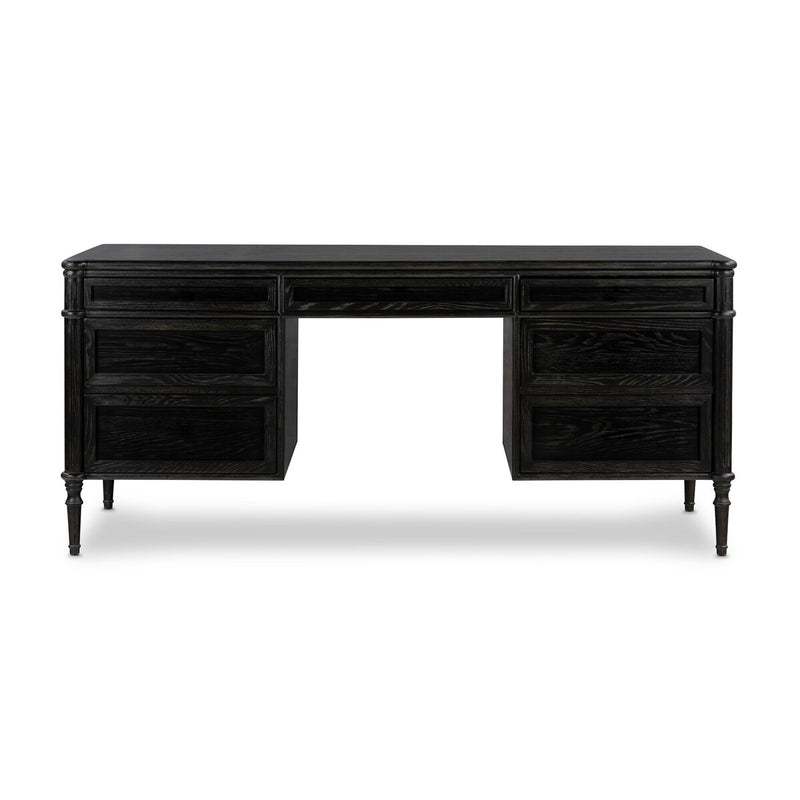 Toulouse Executive Desk - Distressed Black
