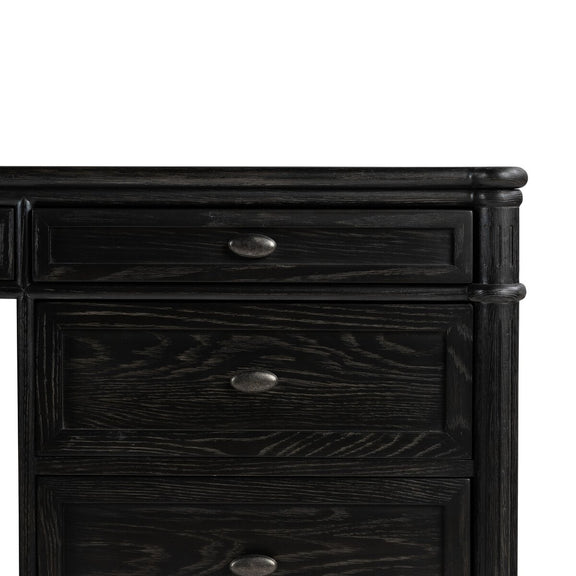 Toulouse Executive Desk - Distressed Black