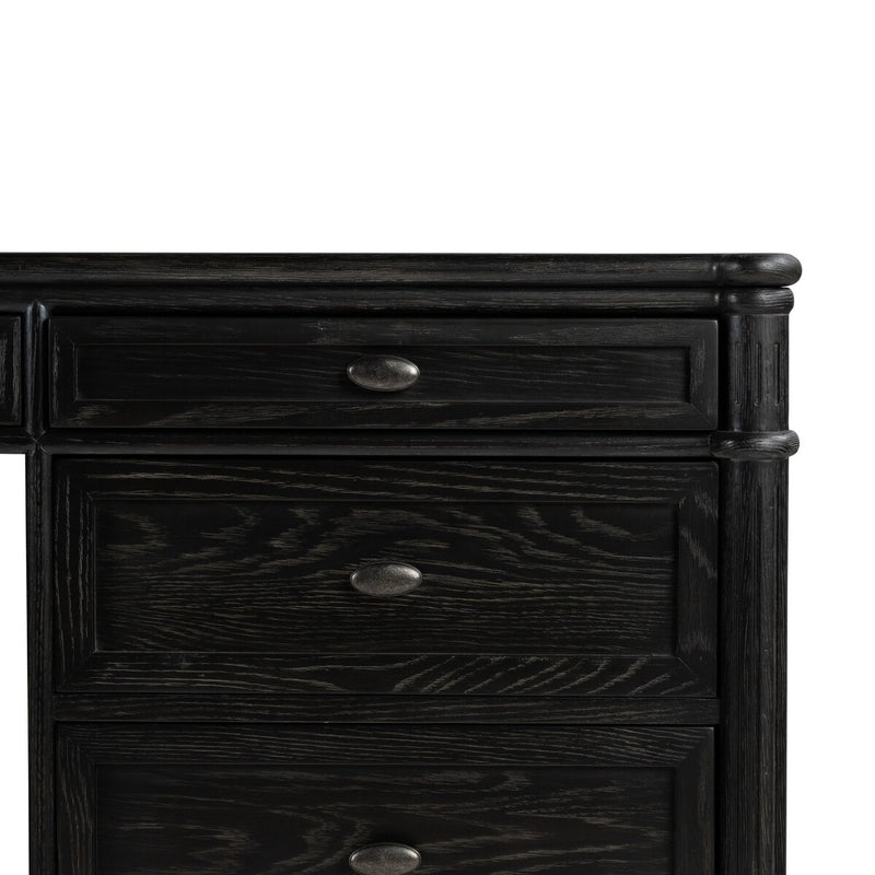 Toulouse Executive Desk - Distressed Black