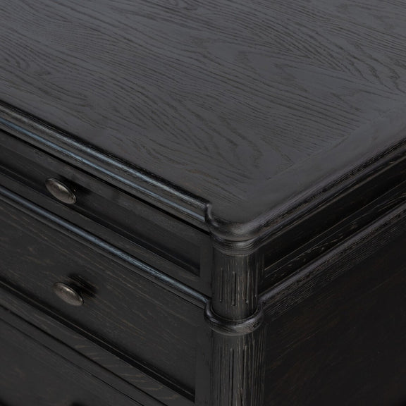 Toulouse Executive Desk - Distressed Black