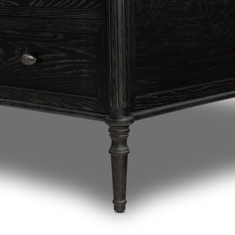 Toulouse Executive Desk - Distressed Black
