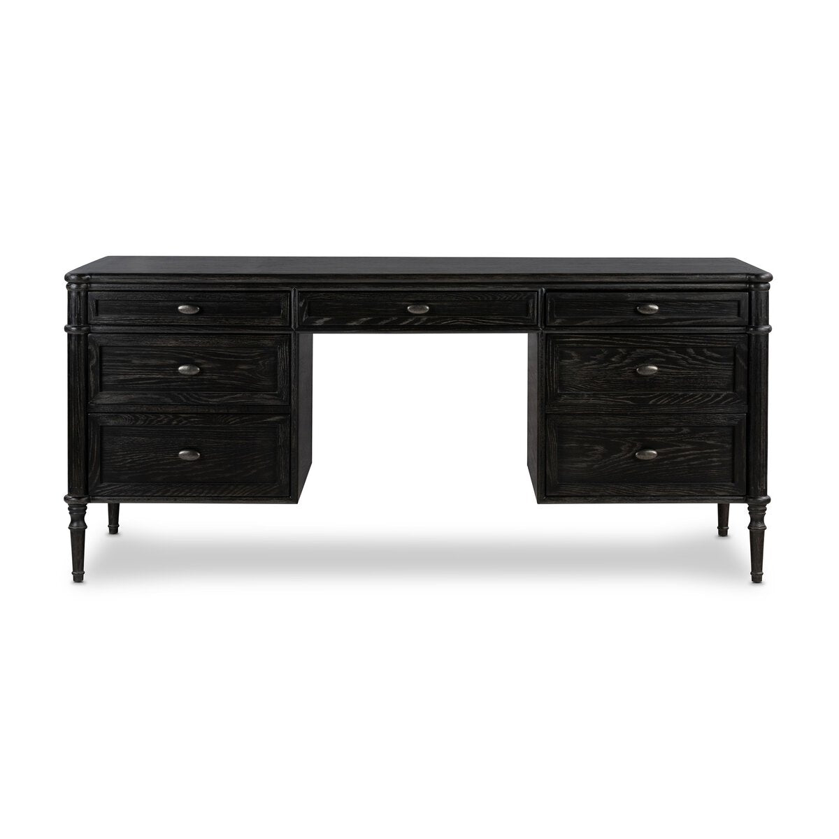 Toulouse Executive Desk - Distressed Black