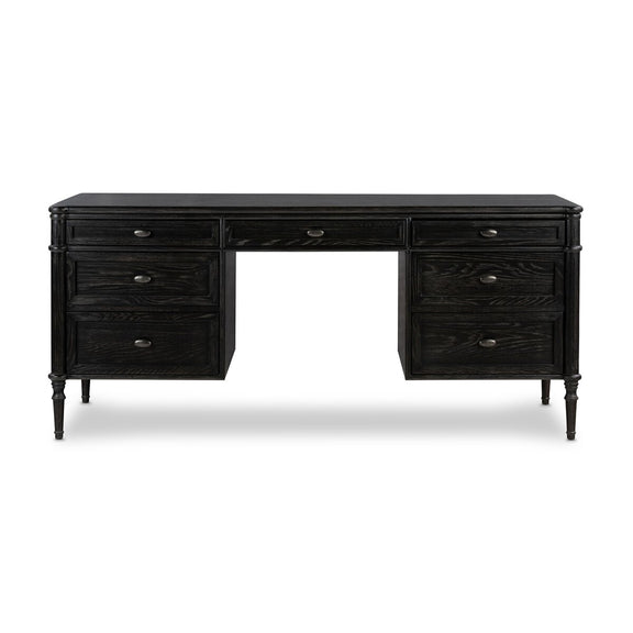 Toulouse Executive Desk - Distressed Black