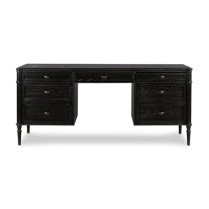 Toulouse Executive Desk - Distressed Black