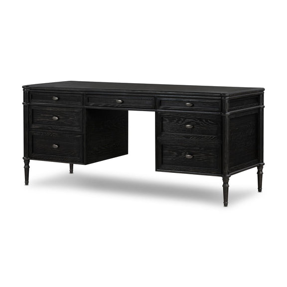 Toulouse Executive Desk - Distressed Black