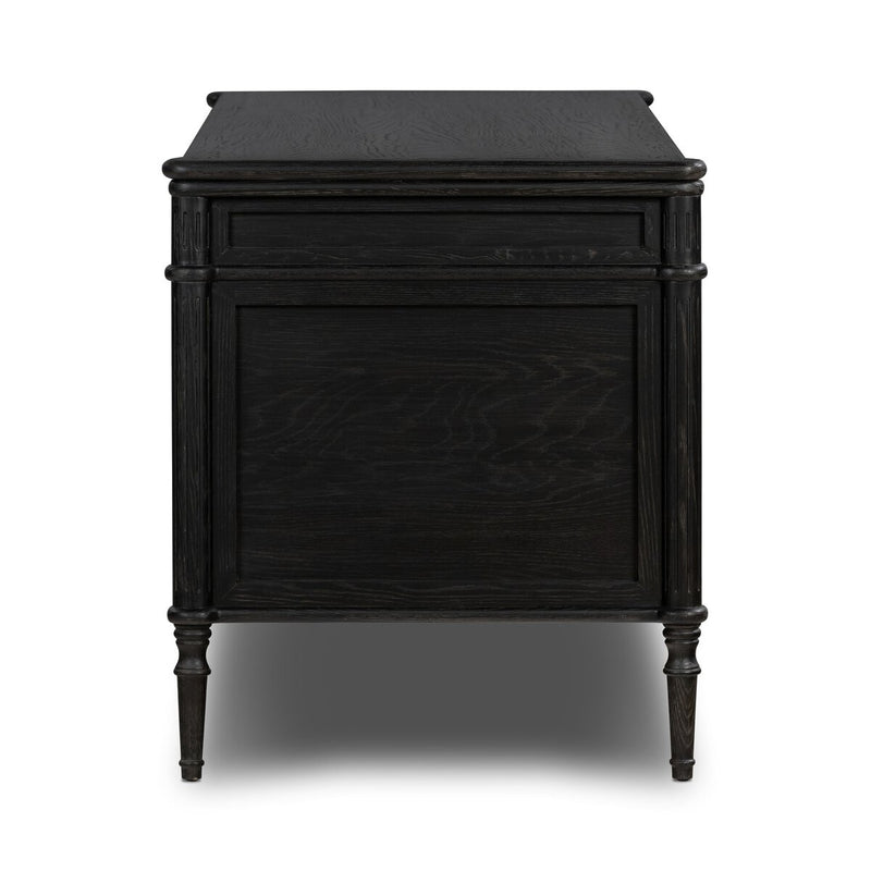 Toulouse Executive Desk - Distressed Black