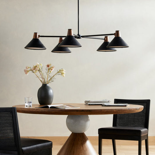 Cullen Chandelier - Black Leather