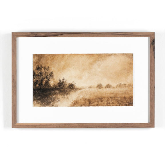Hillside Haze II by Aileen Fitzgerald - Rustic Walnut