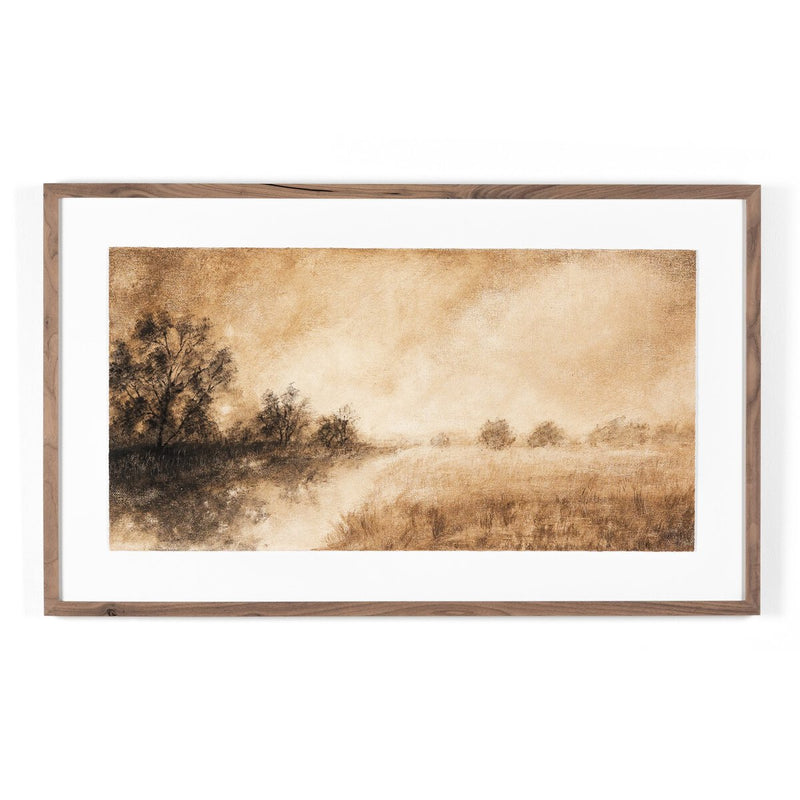 Hillside Haze II by Aileen Fitzgerald - Rustic Walnut