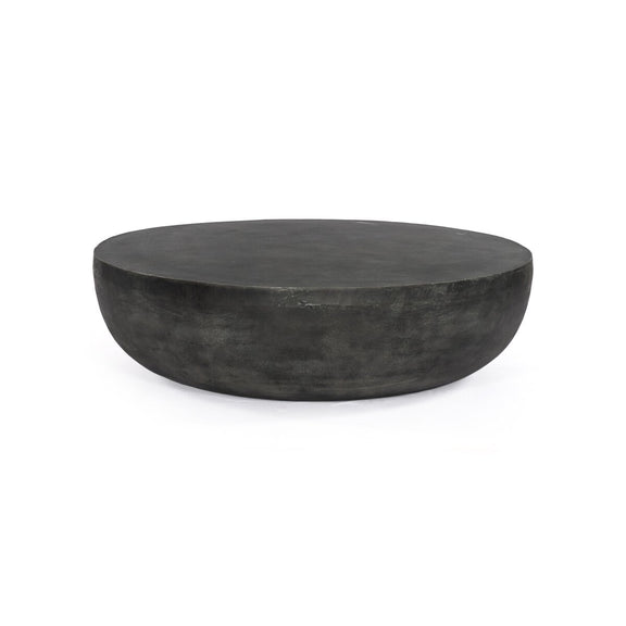 Basil Outdoor Round Coffee Table - Aged Grey