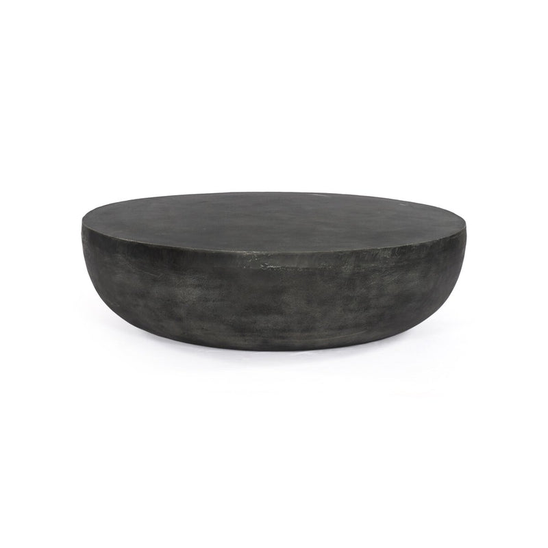 Basil Outdoor Round Coffee Table - Aged Grey
