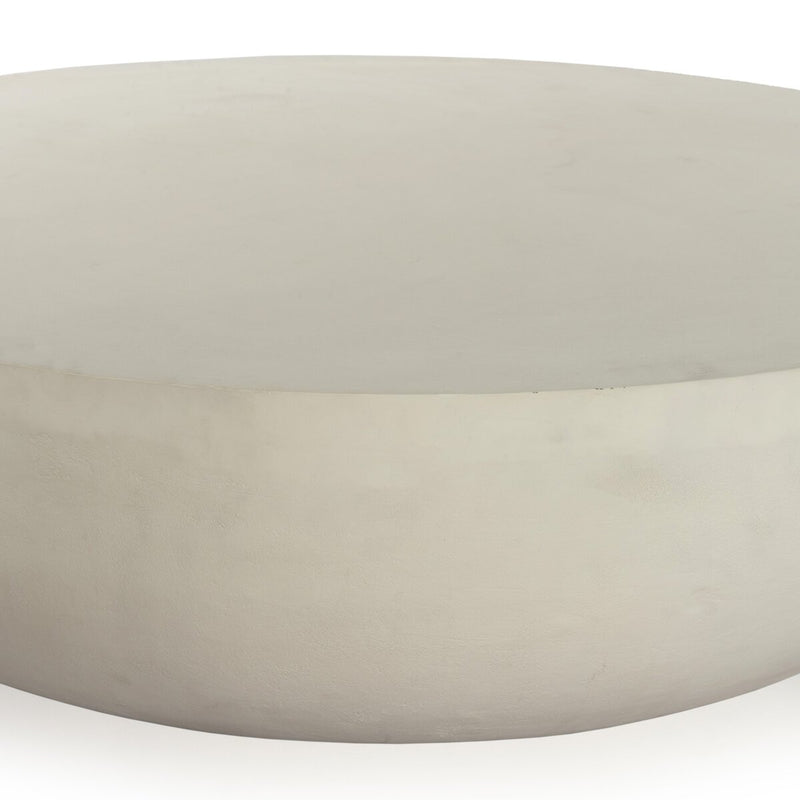Basil Outdoor Round Coffee Table - Matte White
