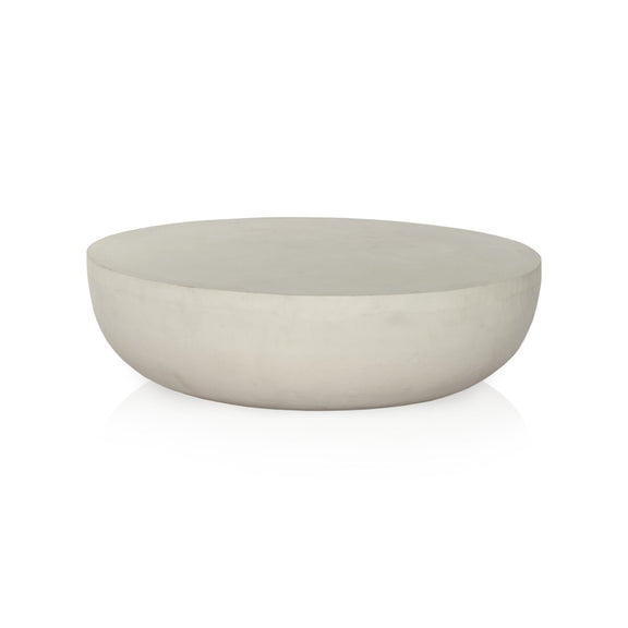Basil Outdoor Round Coffee Table - Matte White