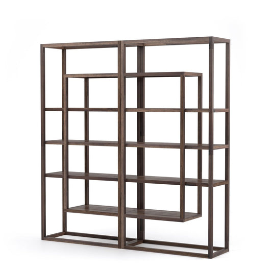 Waylon Double Bookshelf - Harvest Brown