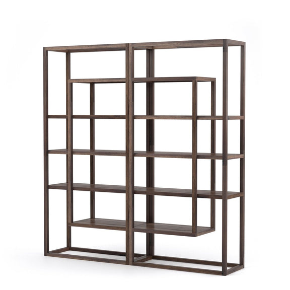 Waylon Double Bookshelf - Harvest Brown