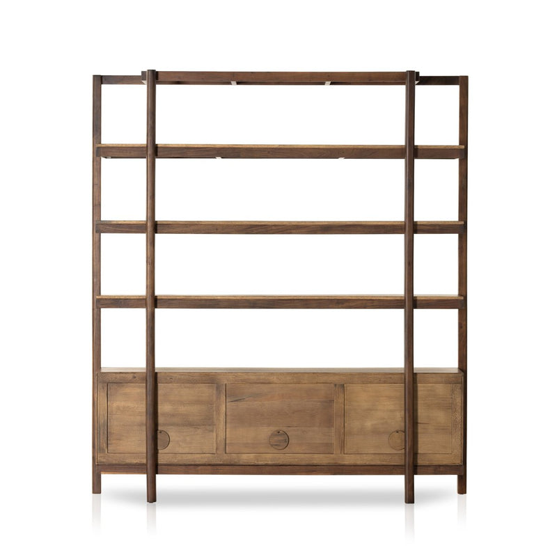 Reza Wide Bookcase - Smoked Honey