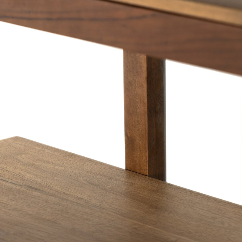 Reza Wide Bookcase - Smoked Honey