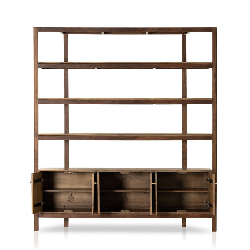 Reza Wide Bookcase - Smoked Honey
