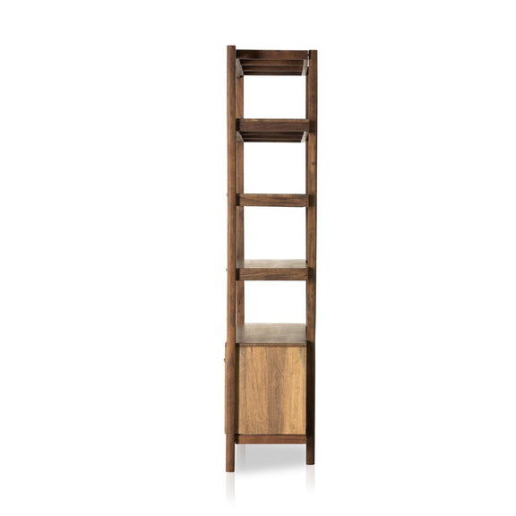 Reza Wide Bookcase - Smoked Honey