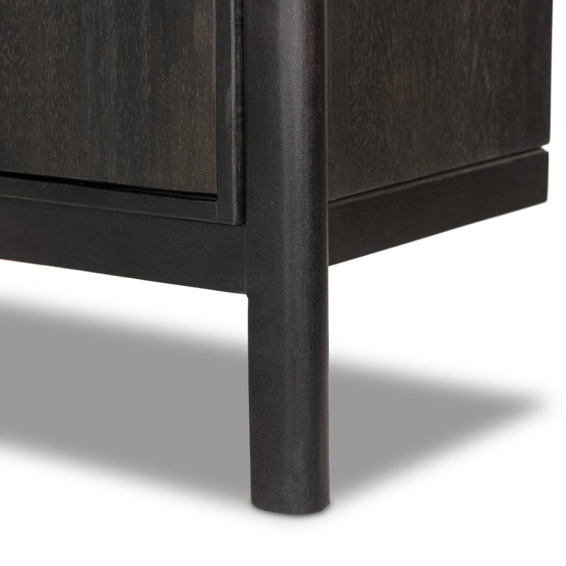 Reza Wide Bookcase - Worn Black Parawood