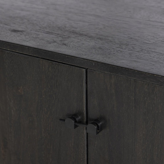Reza Wide Bookcase - Worn Black Parawood