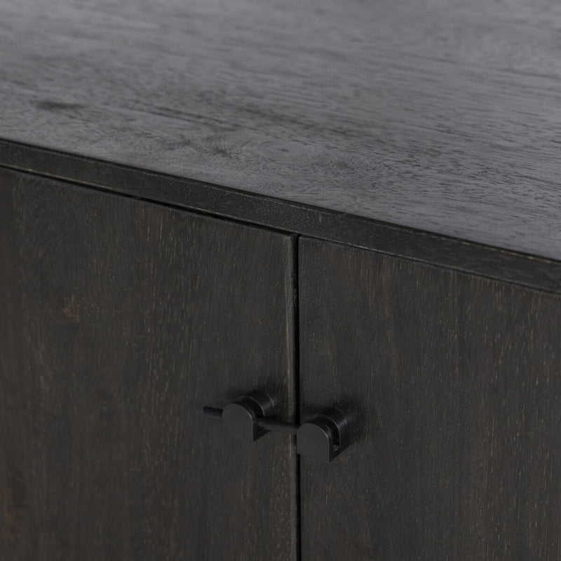 Reza Wide Bookcase - Worn Black Parawood