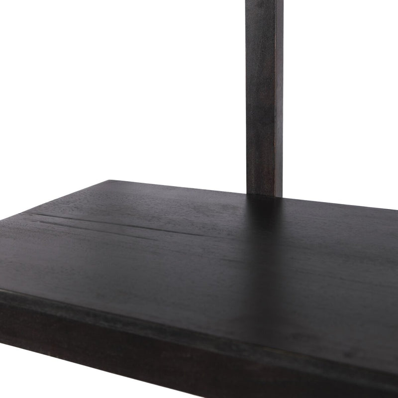 Reza Wide Bookcase - Worn Black Parawood