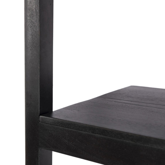 Reza Wide Bookcase - Worn Black Parawood