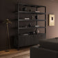Reza Wide Bookcase - Worn Black Parawood