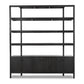 Reza Wide Bookcase - Worn Black Parawood