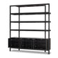 Reza Wide Bookcase - Worn Black Parawood