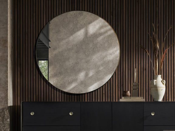 Georgina Round Mirror - Polished Brass