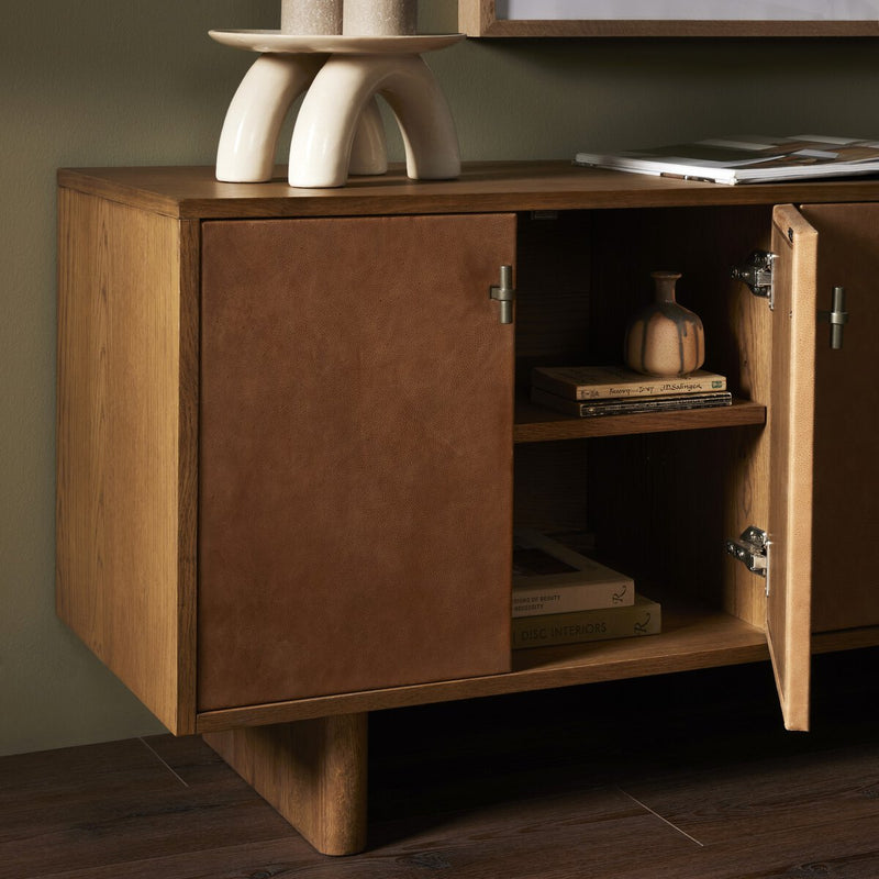 Posada Media Console - Amber Oak Veneer