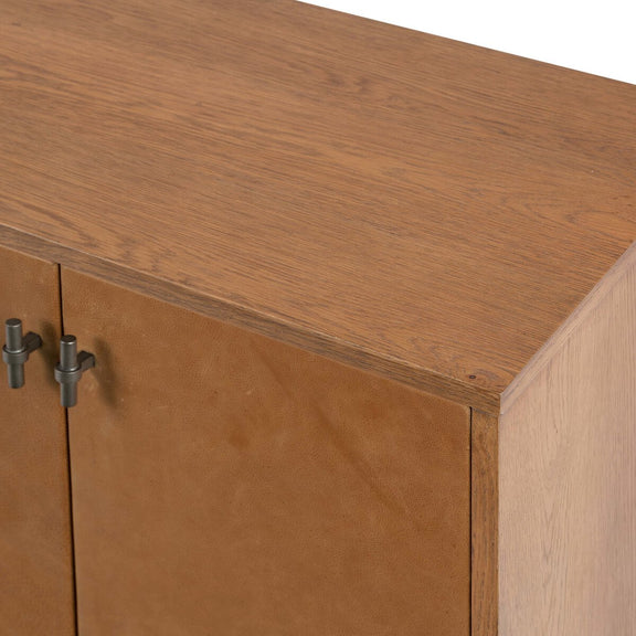 Posada Media Console - Amber Oak Veneer
