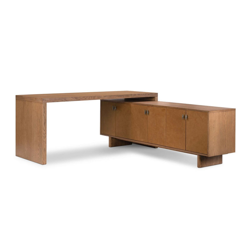 Posada Media Console - Amber Oak Veneer