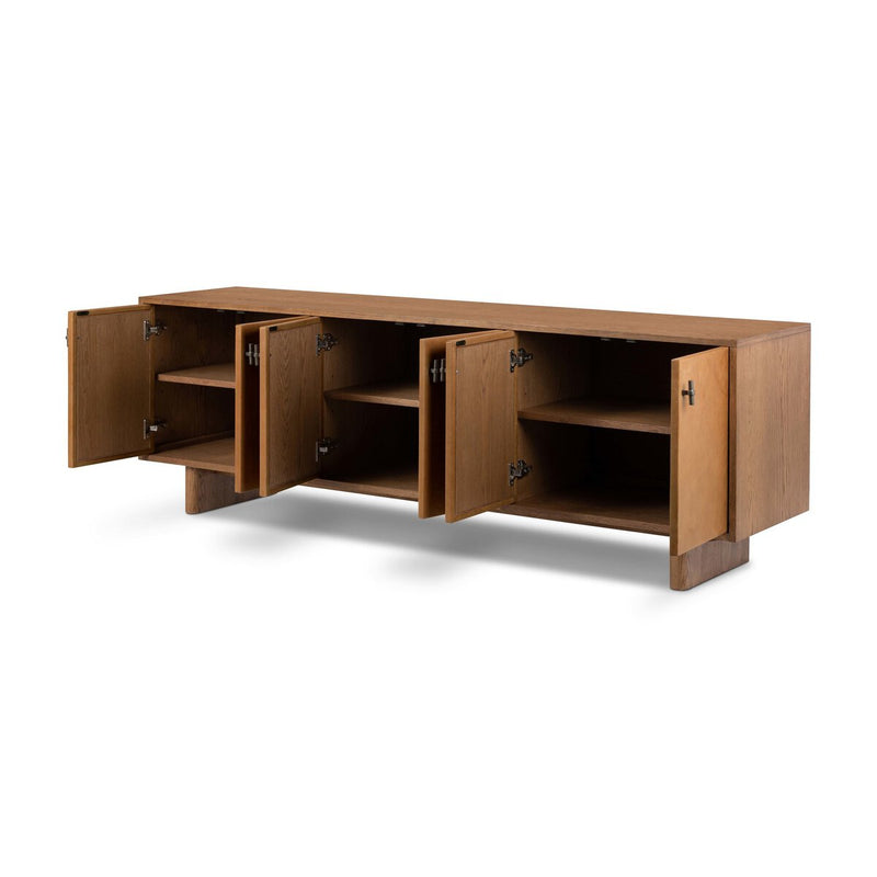 Posada Media Console - Amber Oak Veneer