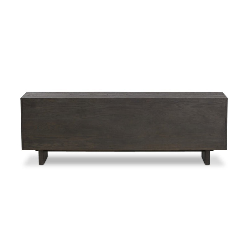 Posada Media Console - Worn Black Oak Veneer