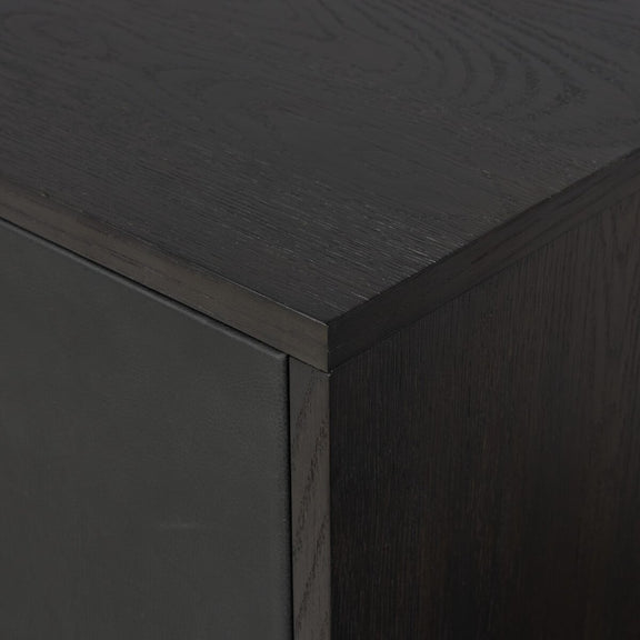 Posada Media Console - Worn Black Oak Veneer