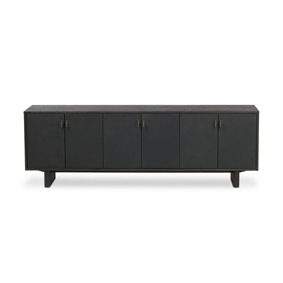 Posada Media Console - Worn Black Oak Veneer