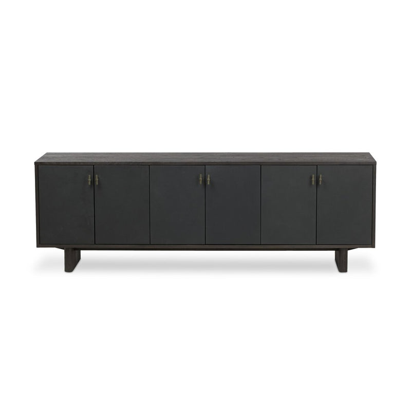 Posada Media Console - Worn Black Oak Veneer