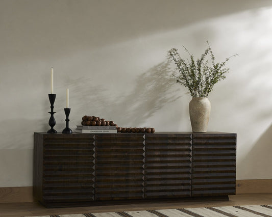 Tussac Media Console - Matte Brown Neem