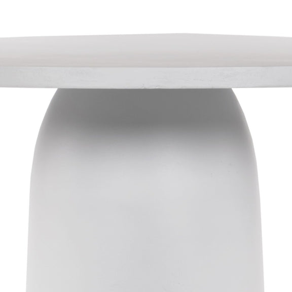 Basil Outdoor Dining Table 42" - Matte White Cast Aluminum